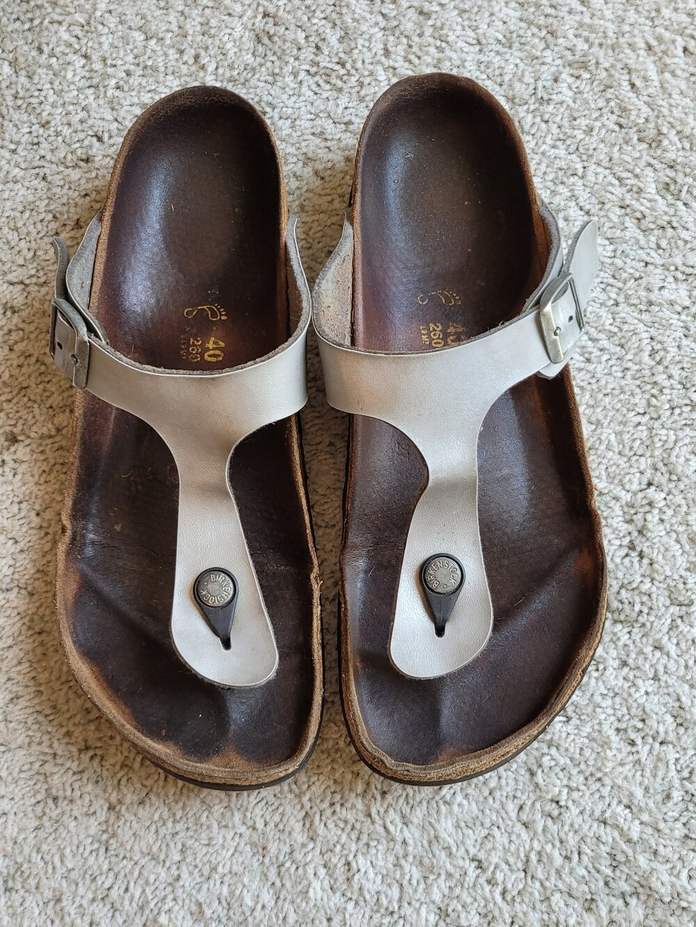 Birkenstock Gizah In Silver Size 40